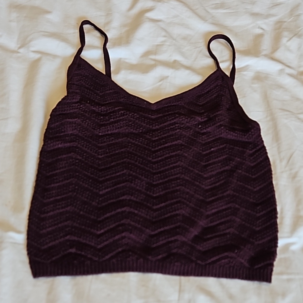 🩴Kendall & Kylie Burgundy Croped Tank Top Size M